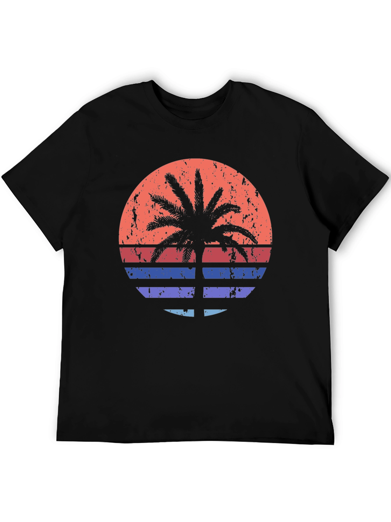 Retro Palm Tree Sunset Graphic T-Shirt