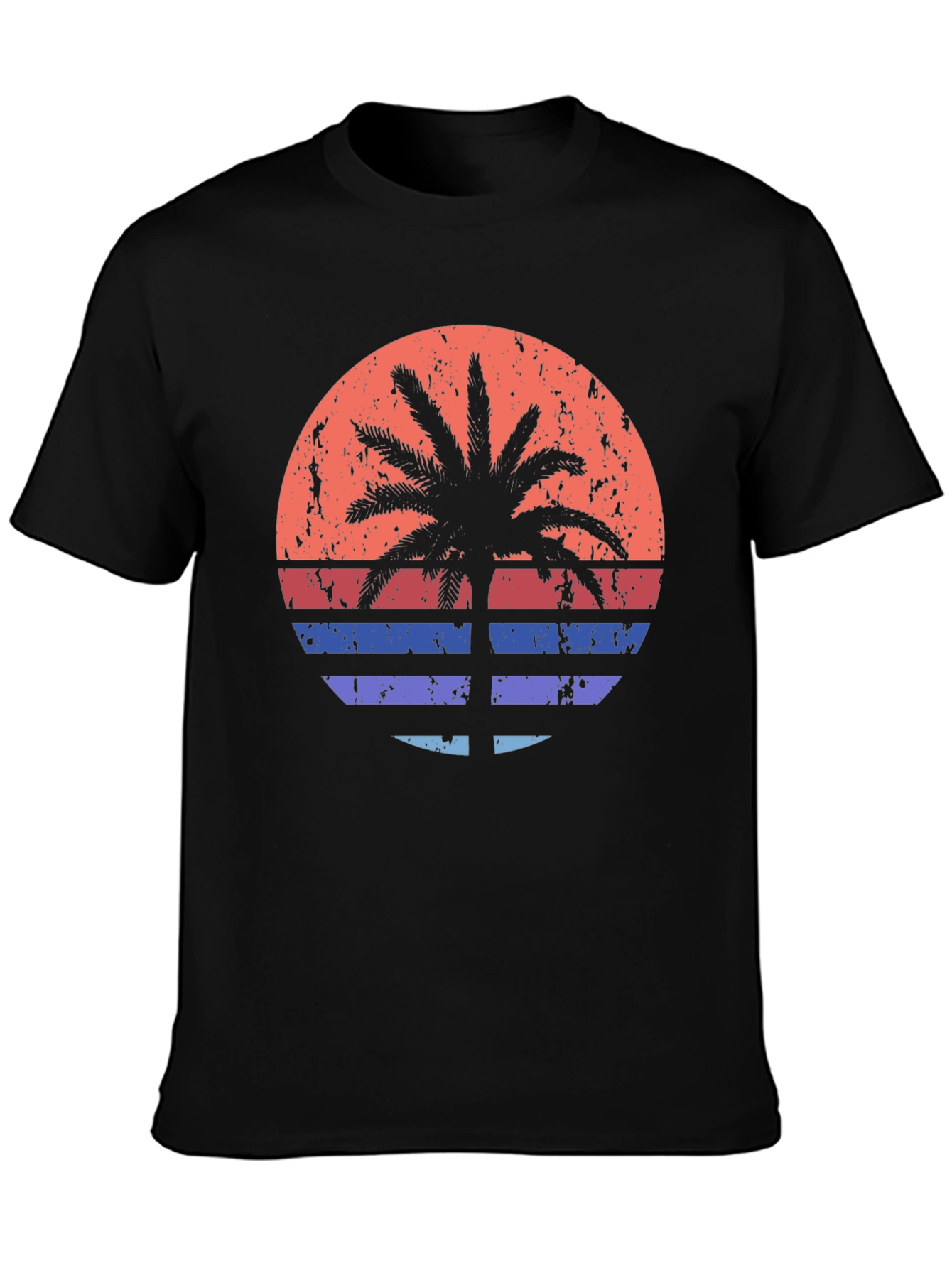 Retro Palm Tree Sunset Graphic T-Shirt