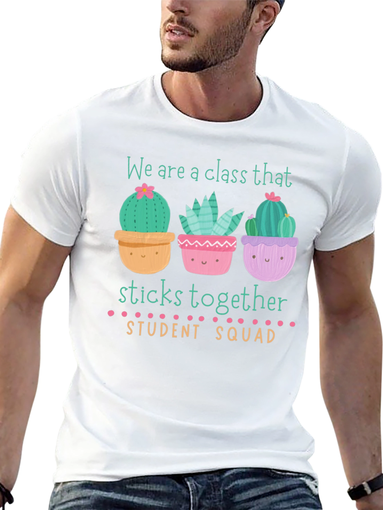 Cute Cactus Student Squad T-Shirt