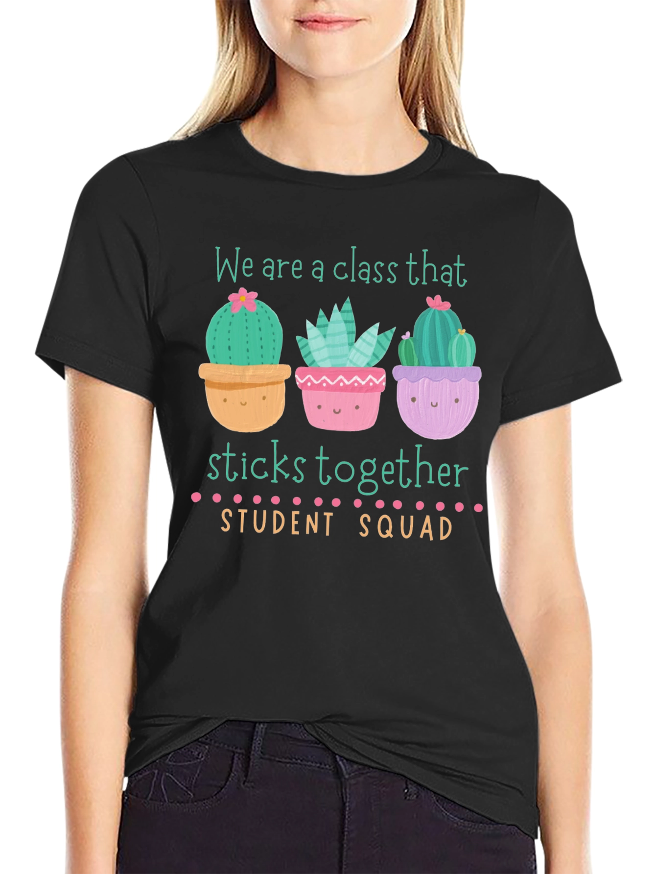 Cute Cactus Student Squad T-Shirt