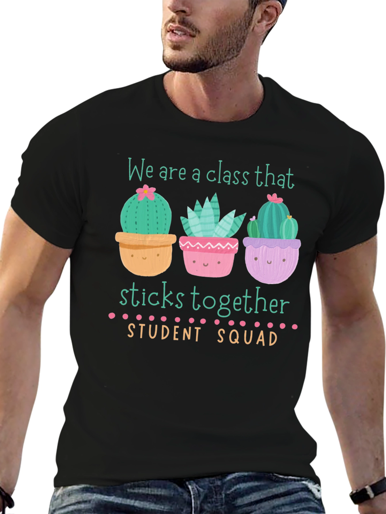 Cute Cactus Student Squad T-Shirt