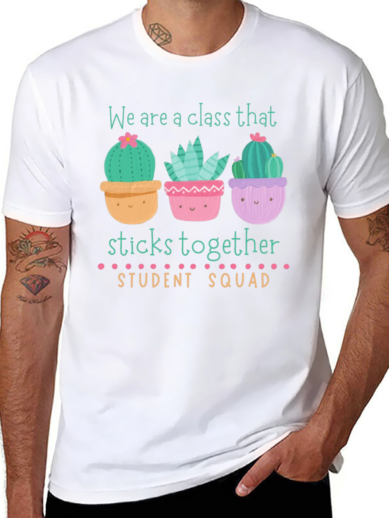 Cute Cactus Student Squad T-Shirt