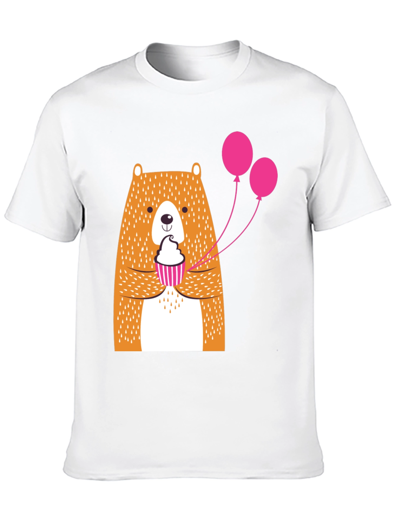 Cute Bear Cupcake Graphic Tee - Black