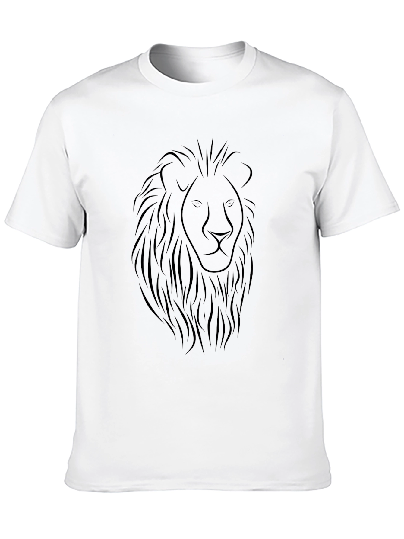 Mens Black Lion Graphic Tee - Stylish Crew Neck