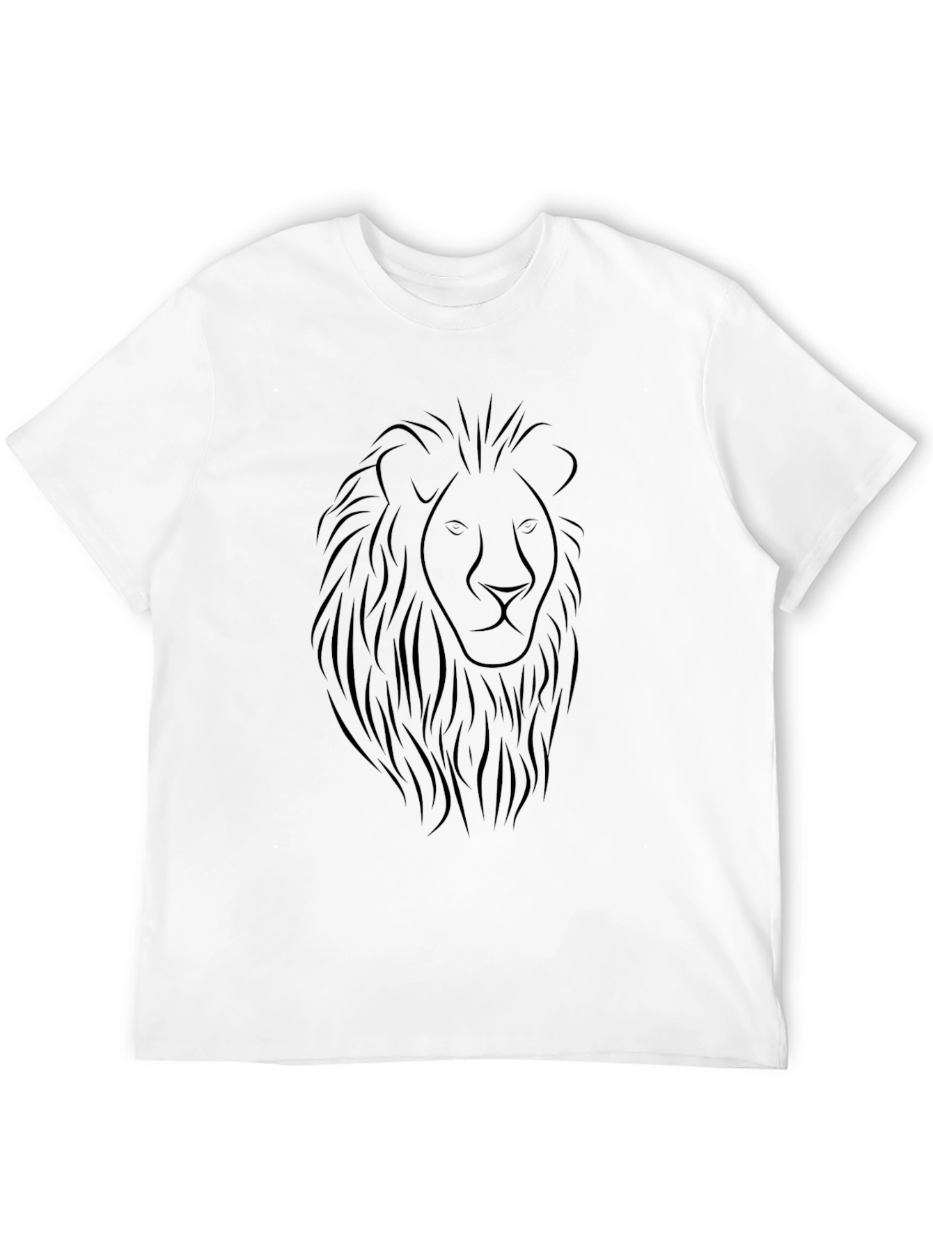 Mens Black Lion Graphic Tee - Stylish Crew Neck