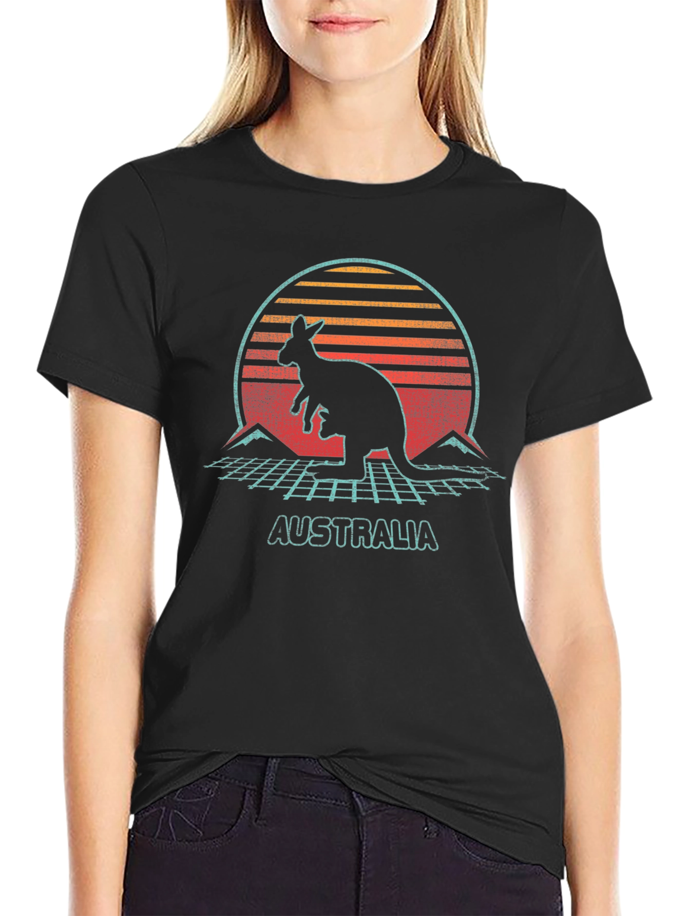 Retro Australia Kangaroo Graphic T-Shirt