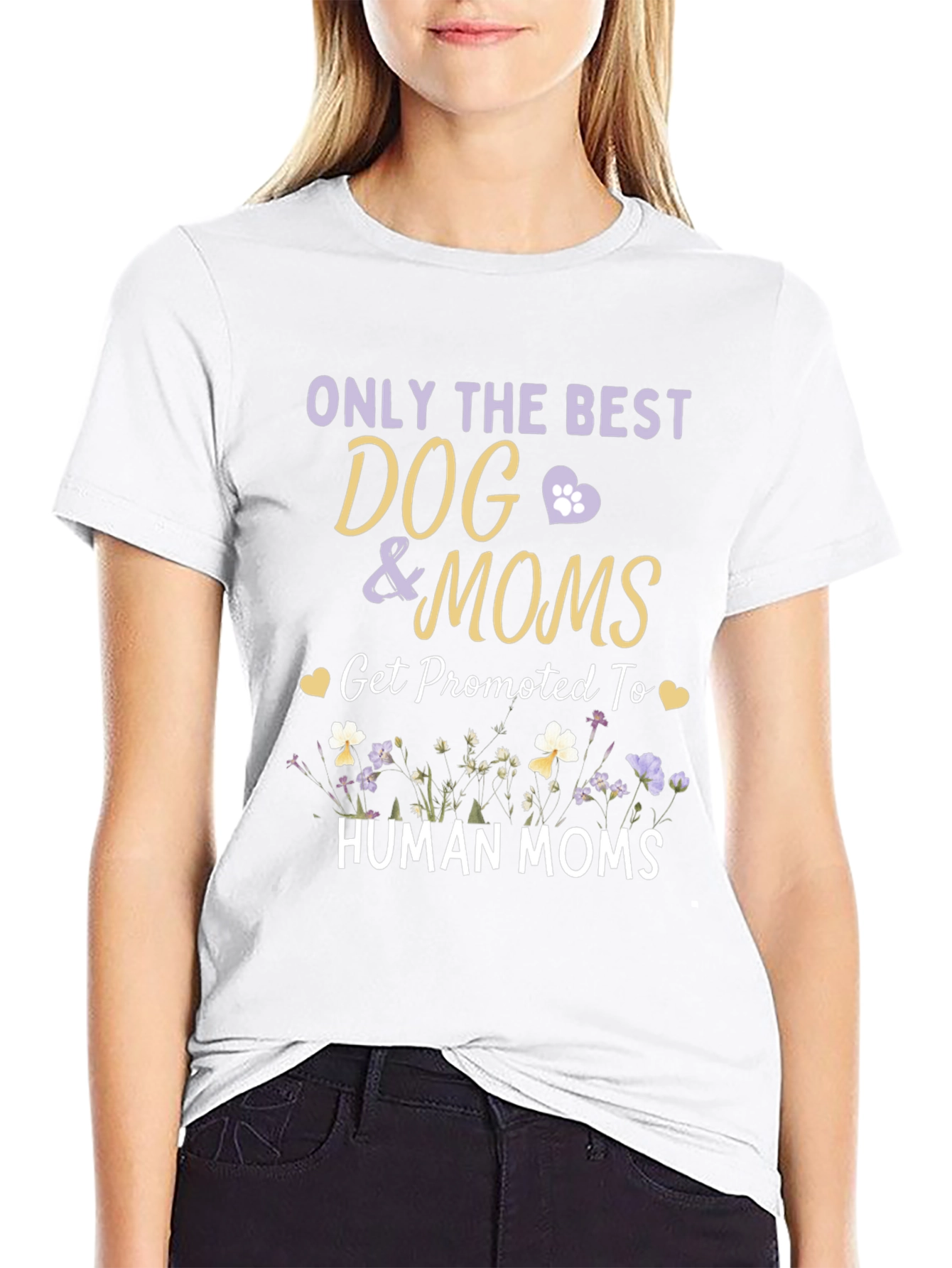 Dog Mom T-Shirt - Promoted to Human Mom Tee