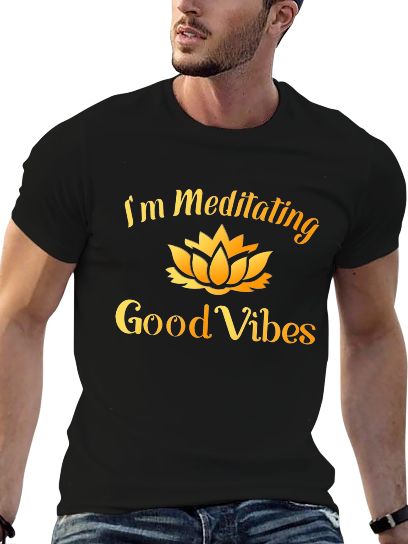 Meditating Good Vibes Graphic Tee