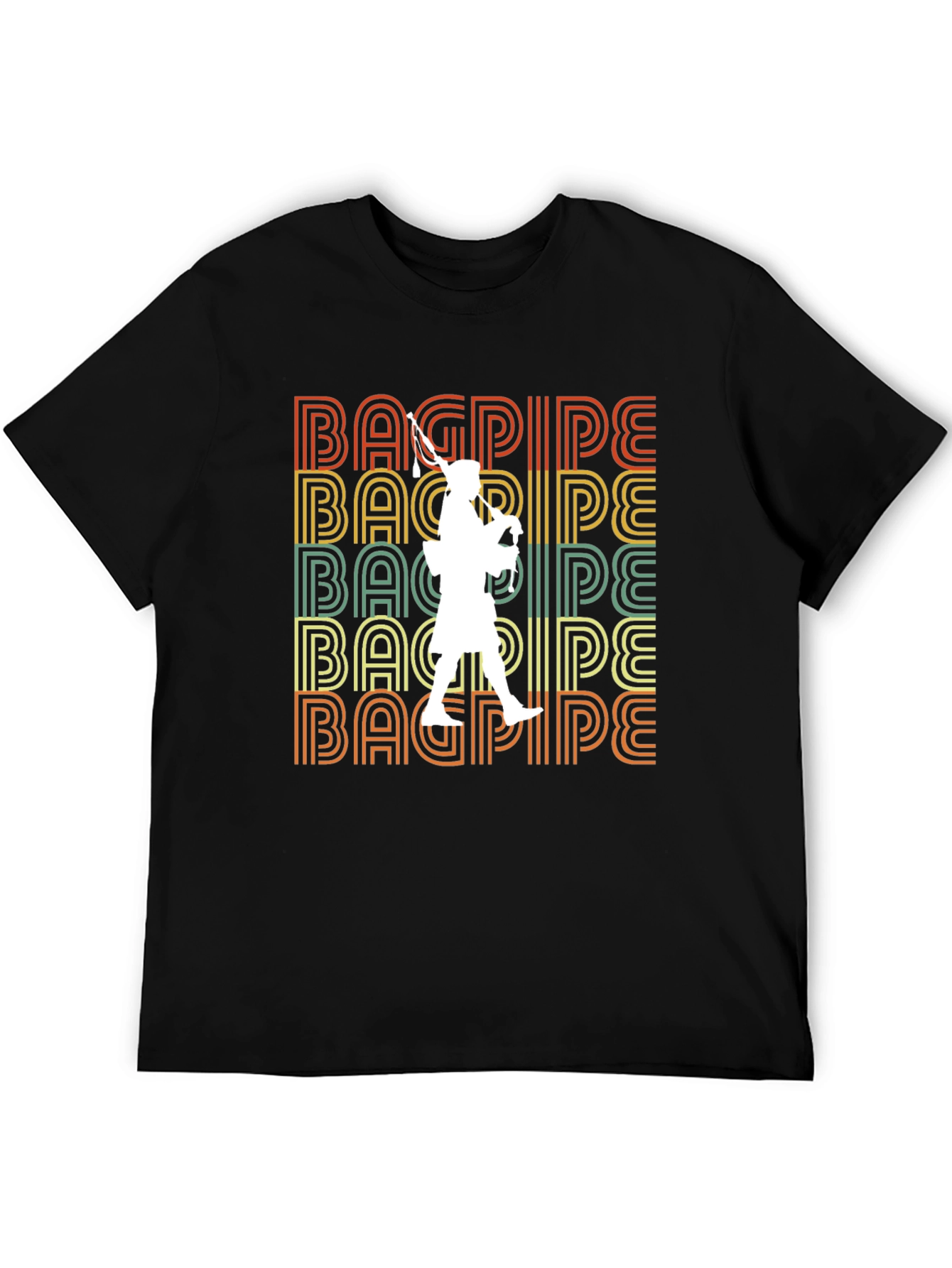 Bagpipe Retro T-Shirt - Scottish Piper Tee