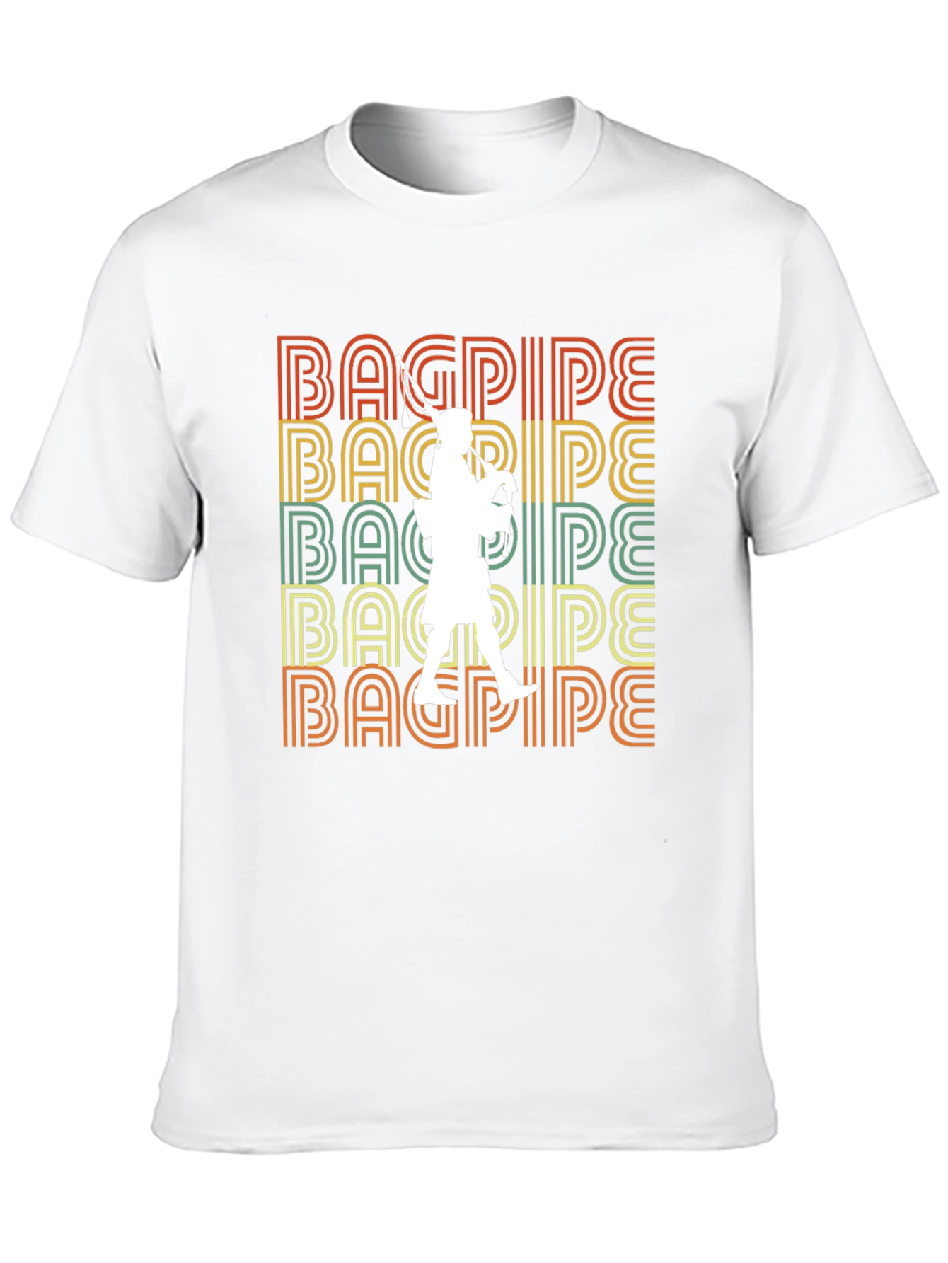 Bagpipe Retro T-Shirt - Scottish Piper Tee