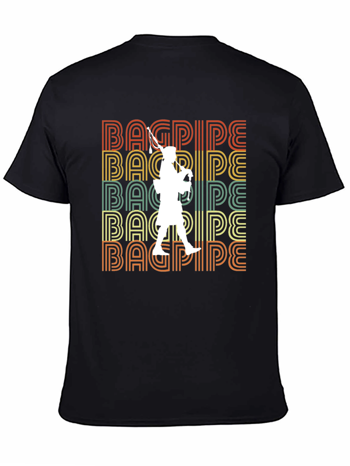 Bagpipe Retro T-Shirt - Scottish Piper Tee