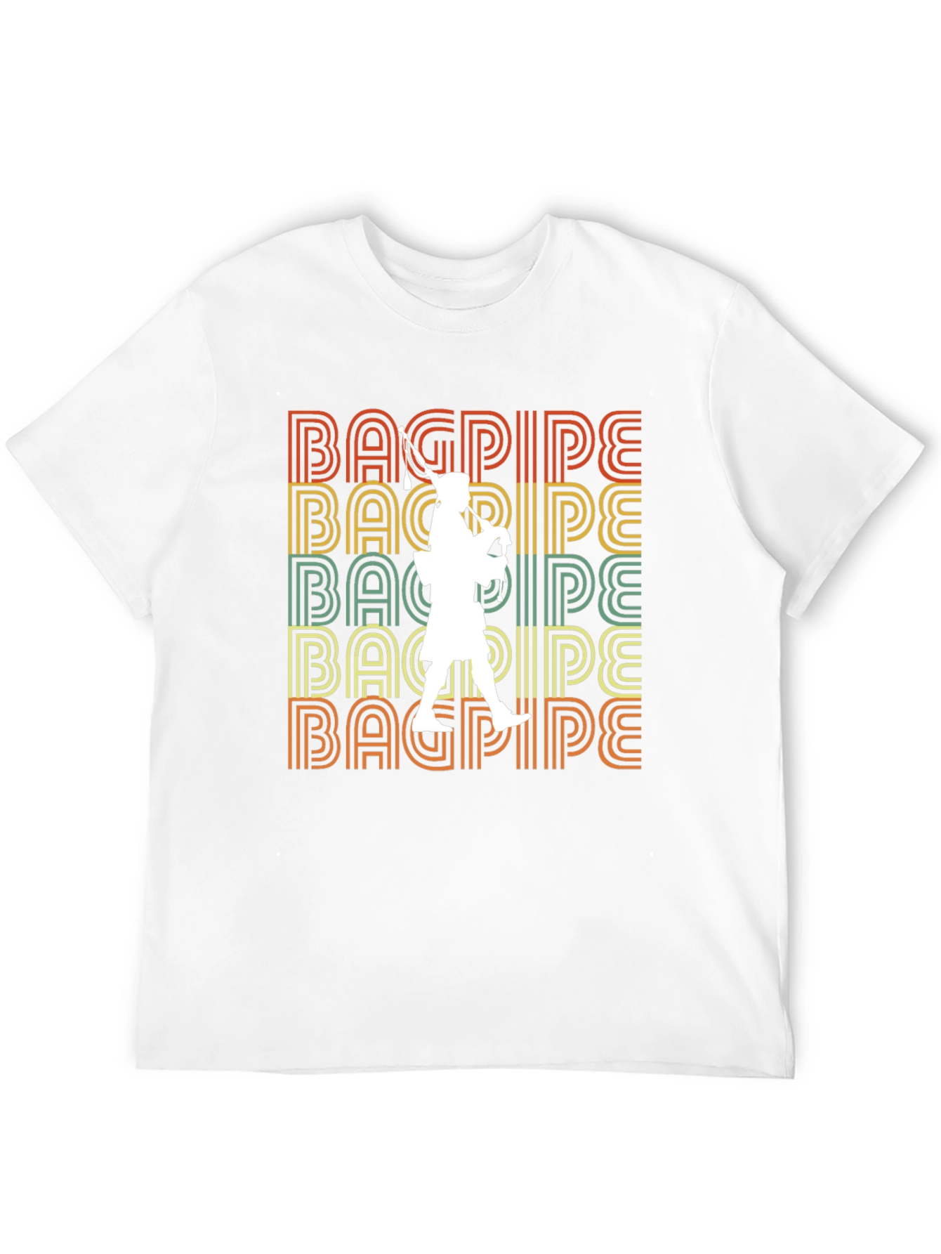 Bagpipe Retro T-Shirt - Scottish Piper Tee
