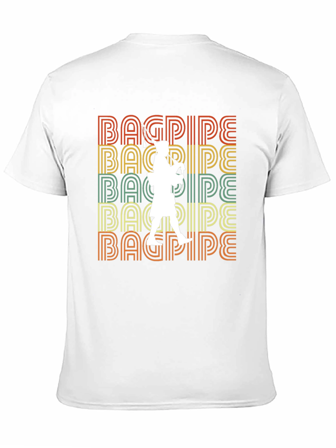 Bagpipe Retro T-Shirt - Scottish Piper Tee