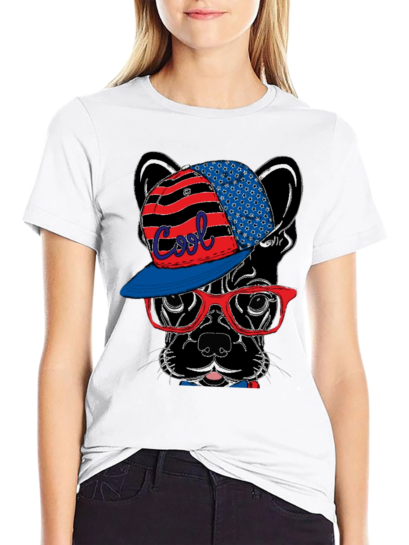 Cool Dog T-Shirt with Hat & Glasses