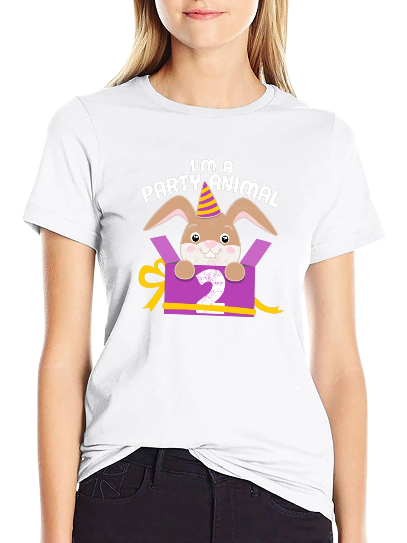 Party Animal 2nd Birthday Rabbit T-Shirt