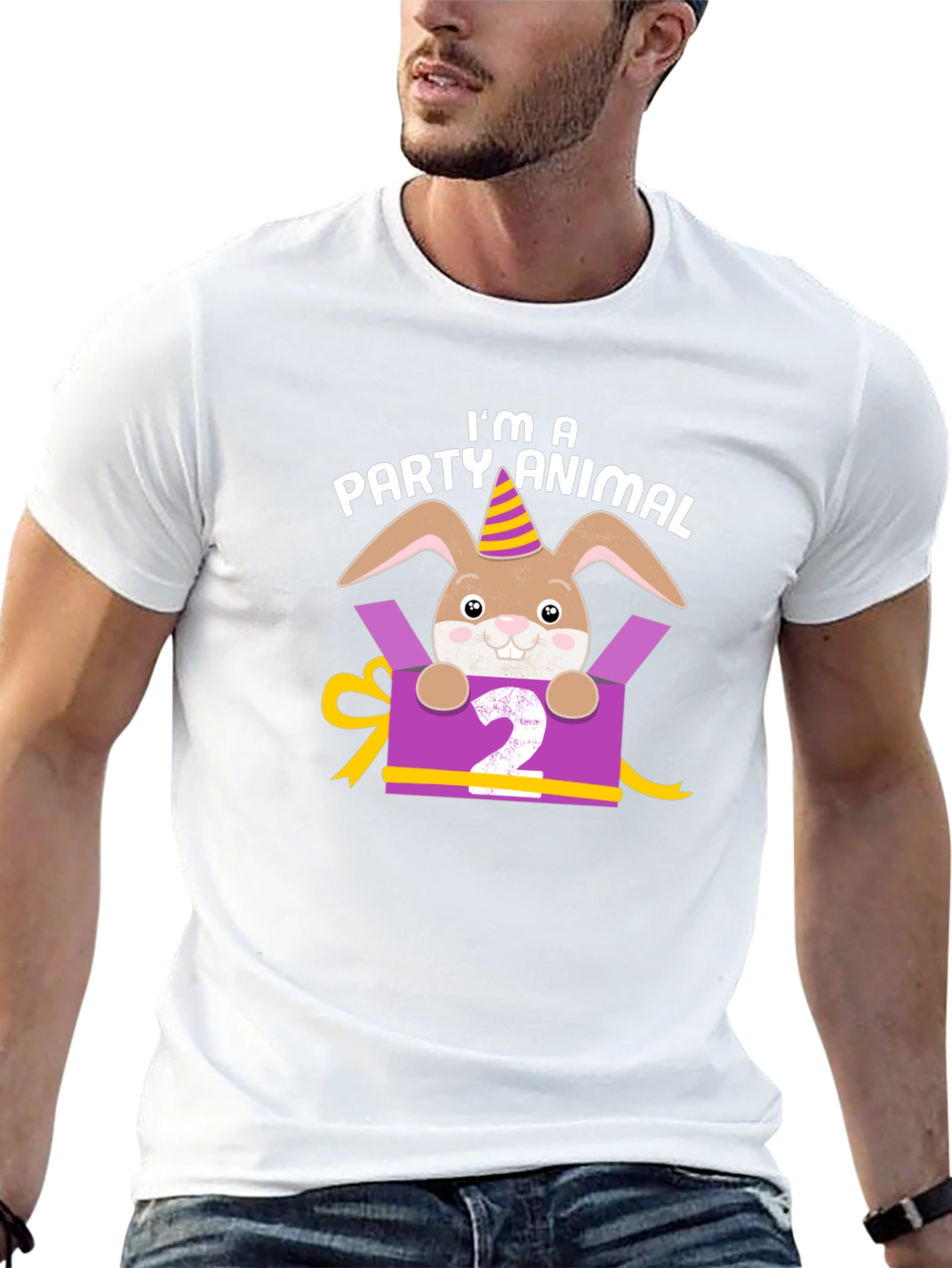 Party Animal 2nd Birthday Rabbit T-Shirt