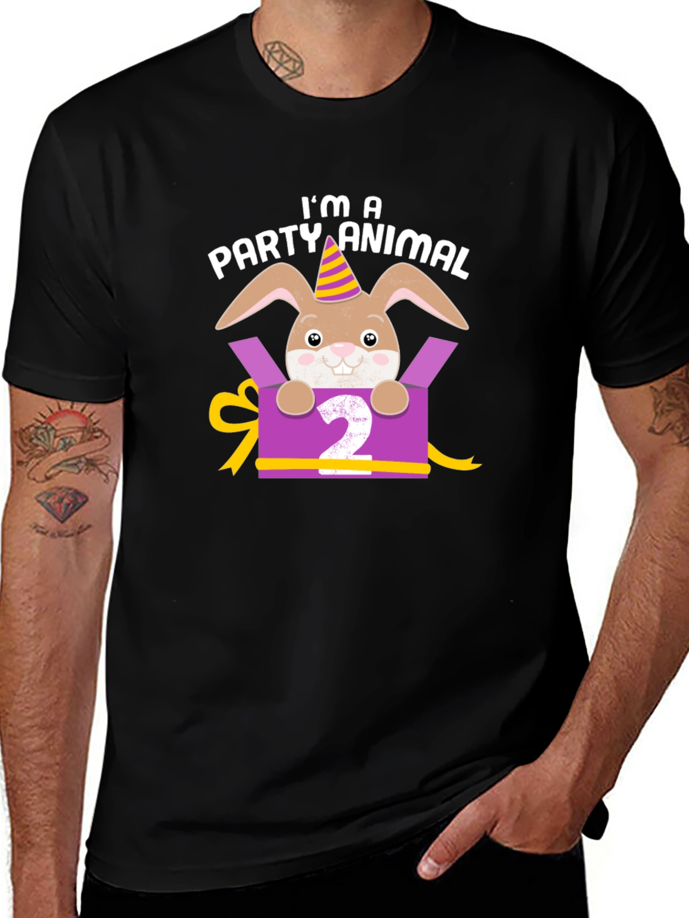 Party Animal 2nd Birthday Rabbit T-Shirt