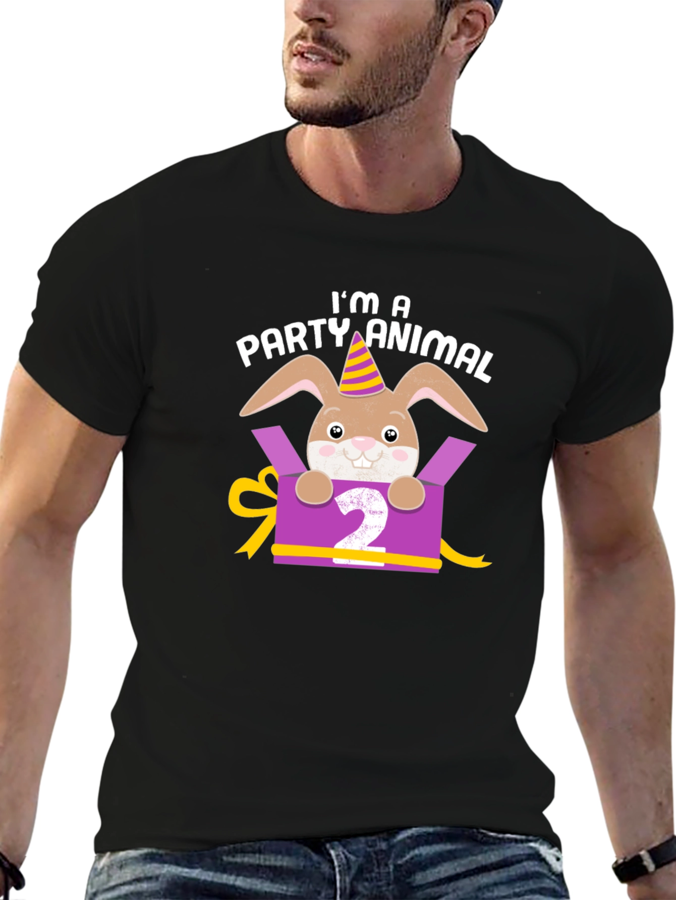 Party Animal 2nd Birthday Rabbit T-Shirt