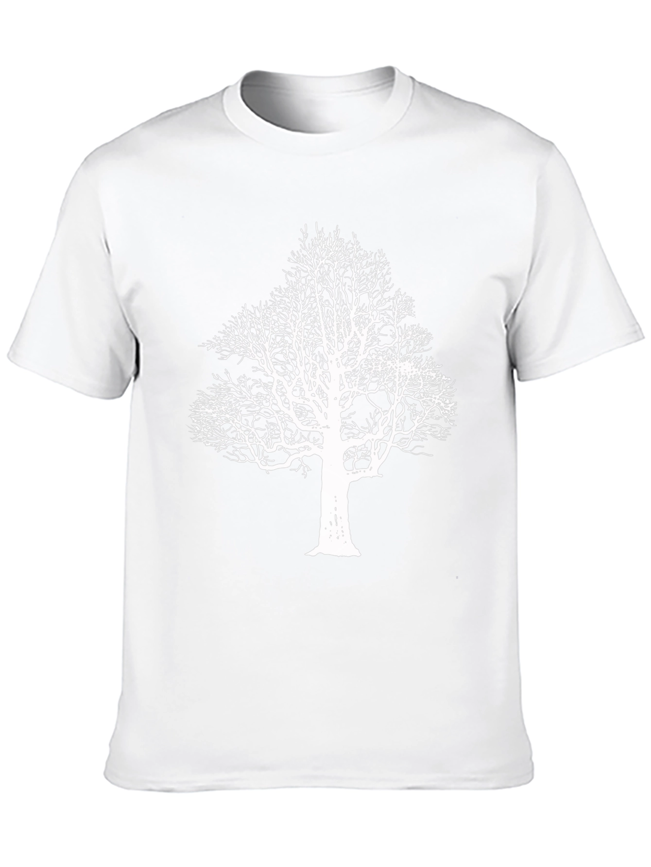 Black T-Shirt with White Tree Graphic