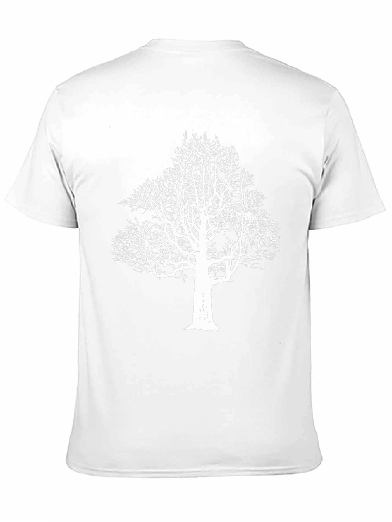 Black T-Shirt with White Tree Graphic