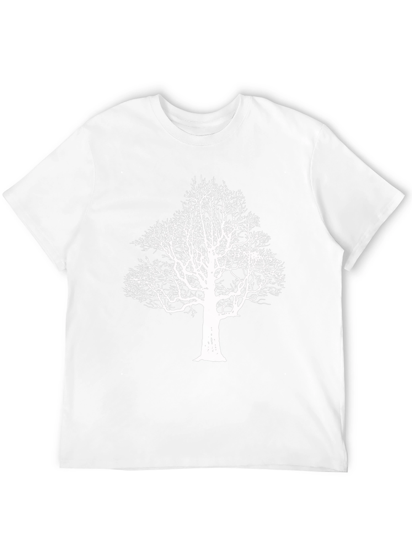 Black T-Shirt with White Tree Graphic