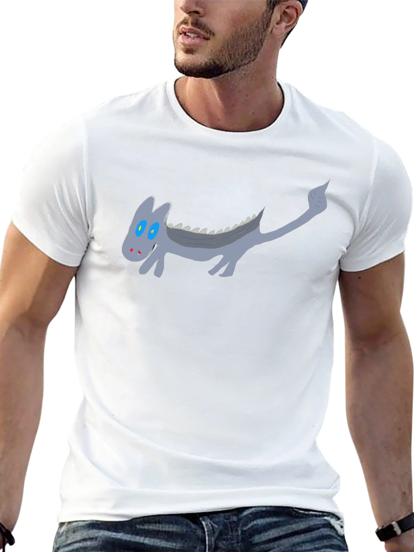 Cartoon Dragon Graphic Black T-Shirt