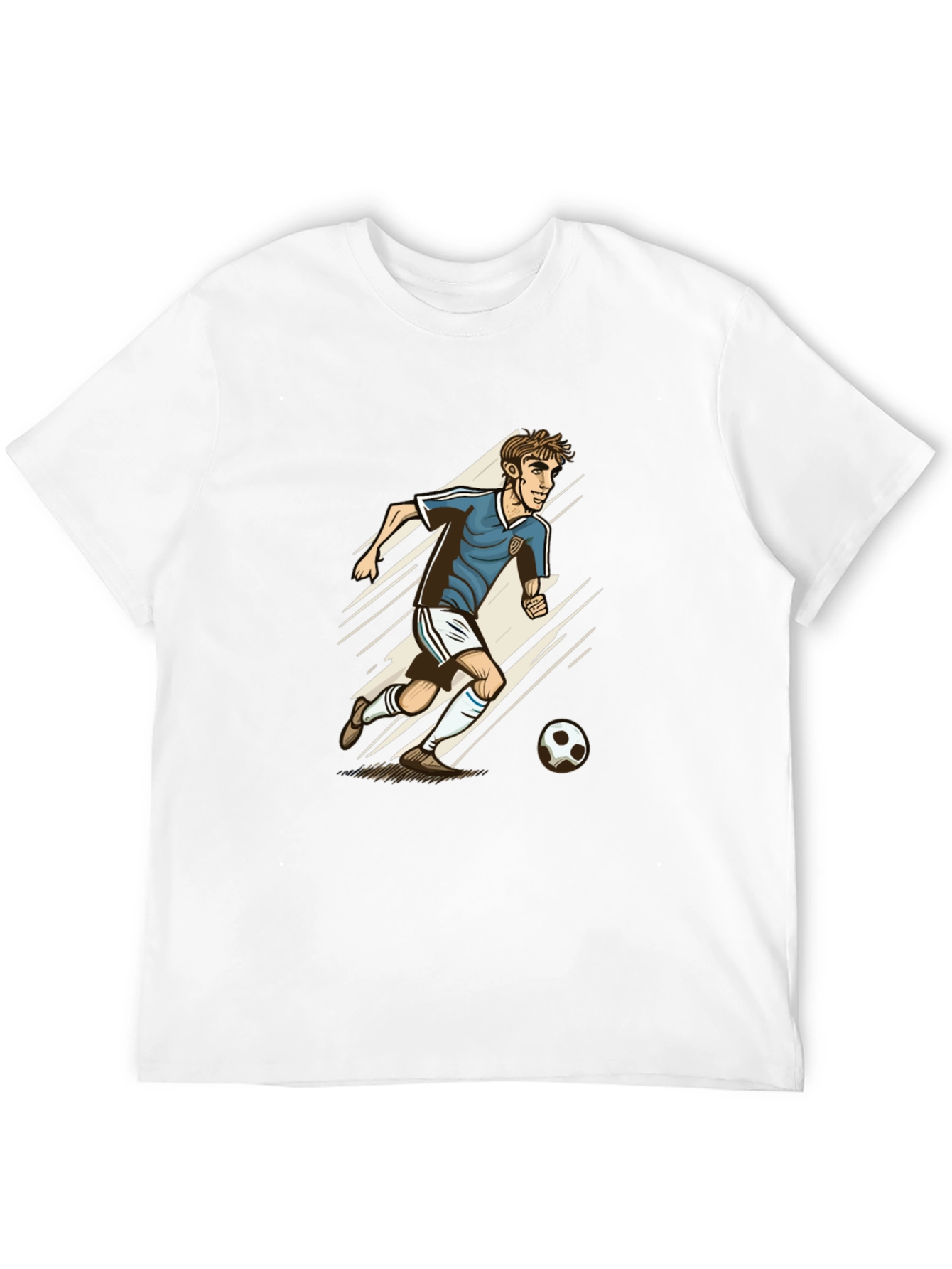 Soccer Player Graphic Tee - Black Cotton Blend