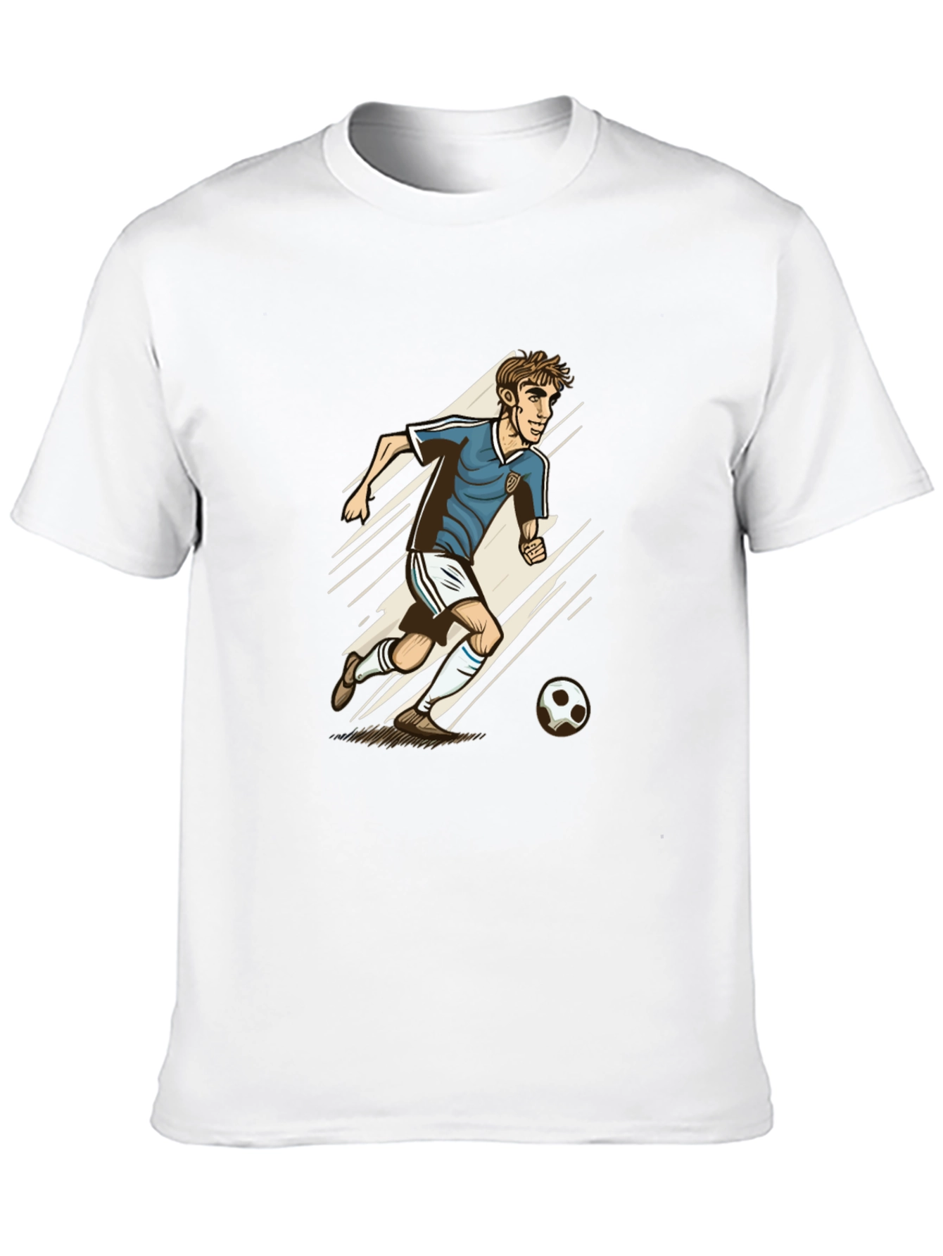 Soccer Player Graphic Tee - Black Cotton Blend