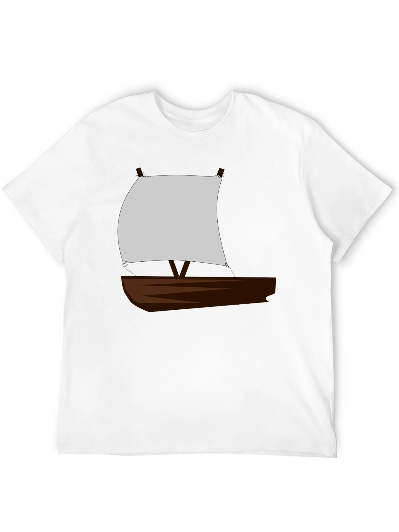 Sailboat Graphic T-Shirt - Black Crew Neck Tee