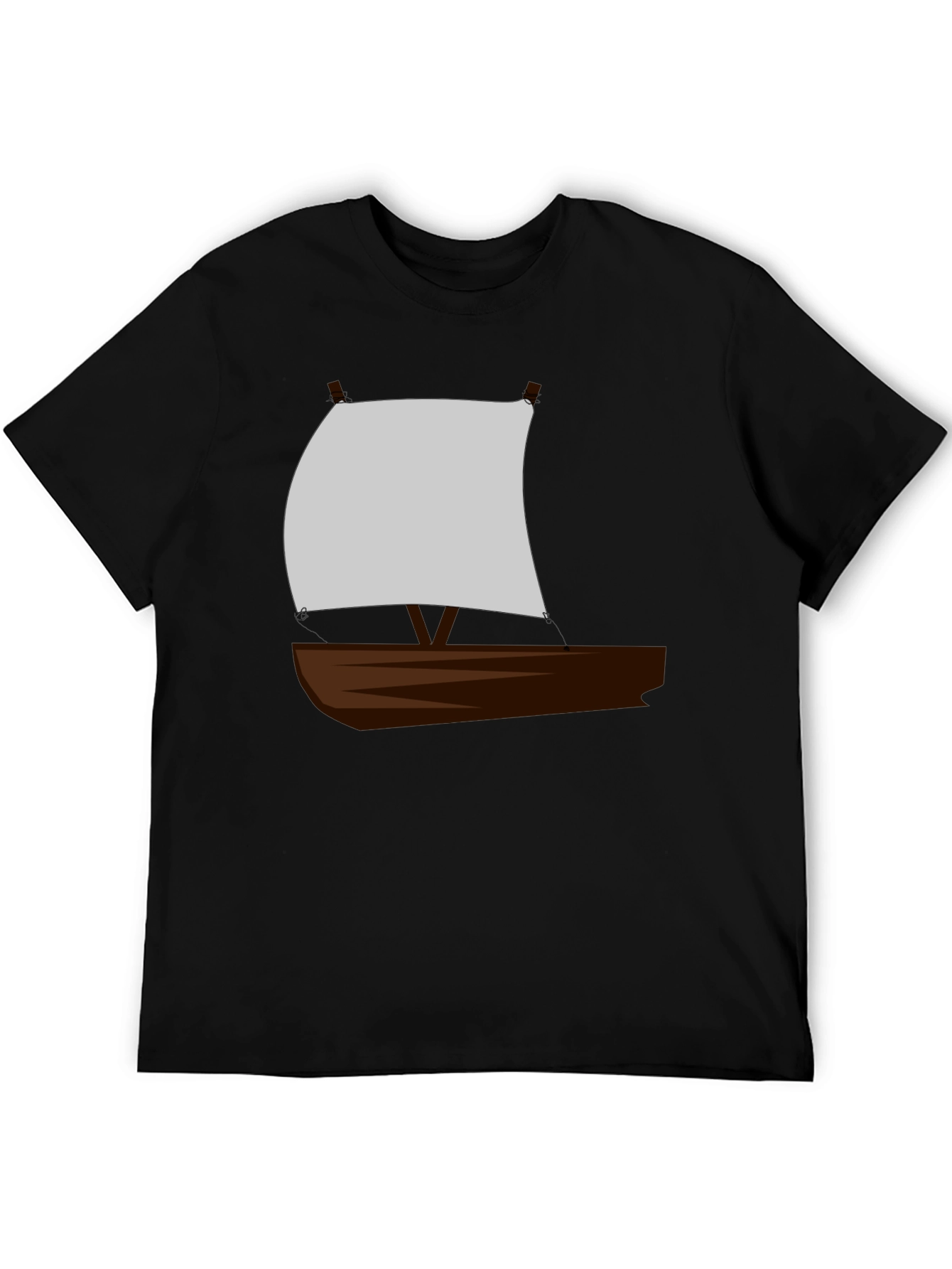 Sailboat Graphic T-Shirt - Black Crew Neck Tee