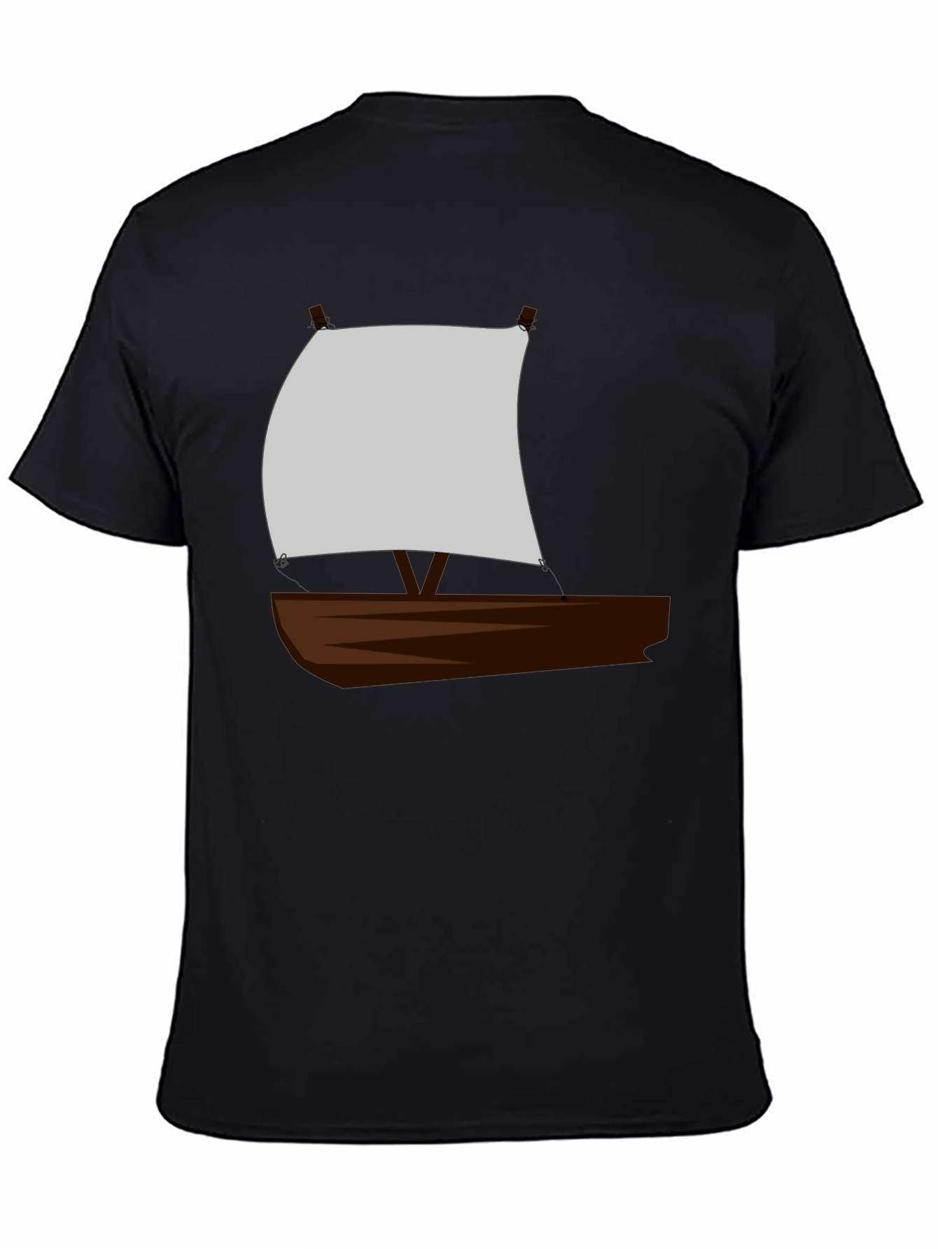 Sailboat Graphic T-Shirt - Black Crew Neck Tee