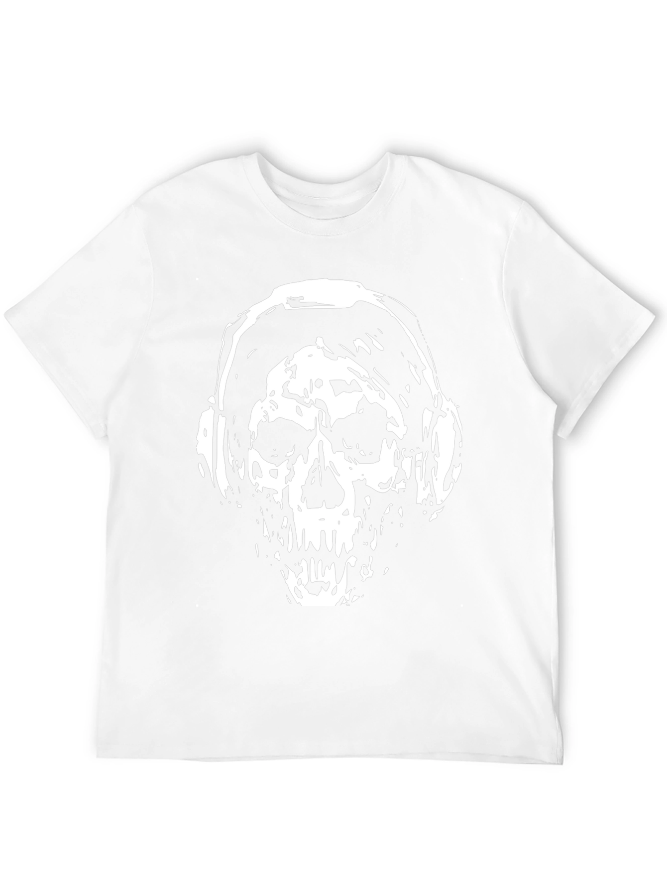 Skull Headphones Graphic Black T-Shirt