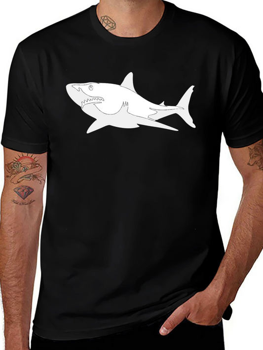 Shark Graphic Tee - Stylish Black T-Shirt