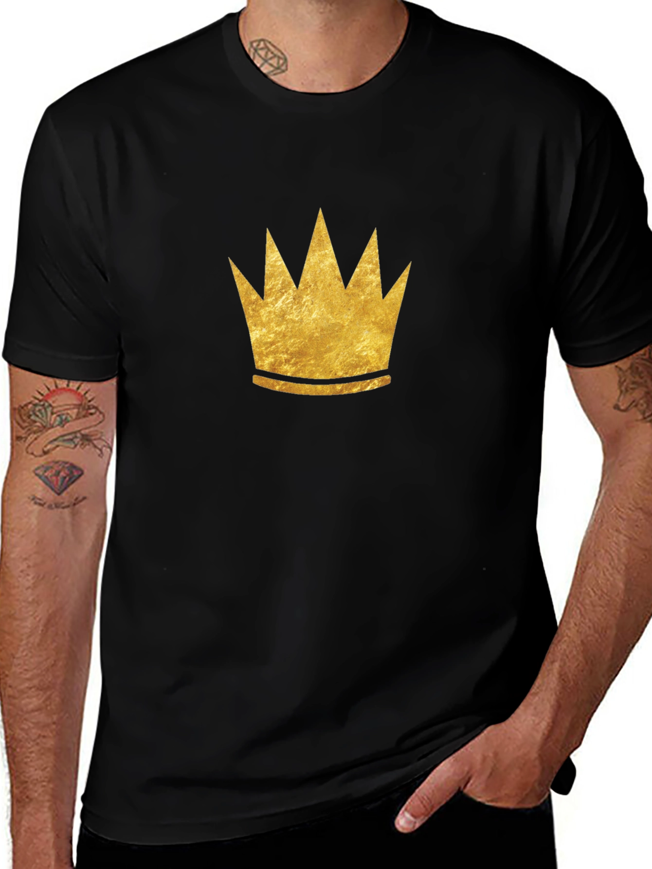 Golden Crown Graphic T-Shirt - Stylish Mens Tee