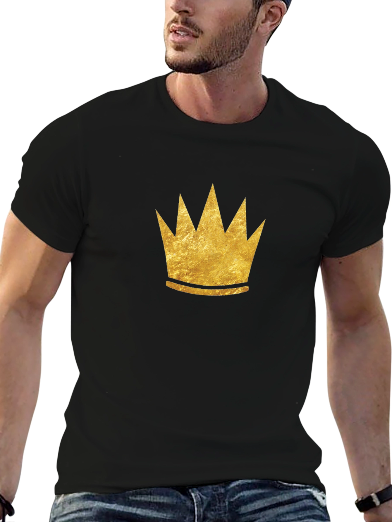 Golden Crown Graphic T-Shirt - Stylish Mens Tee