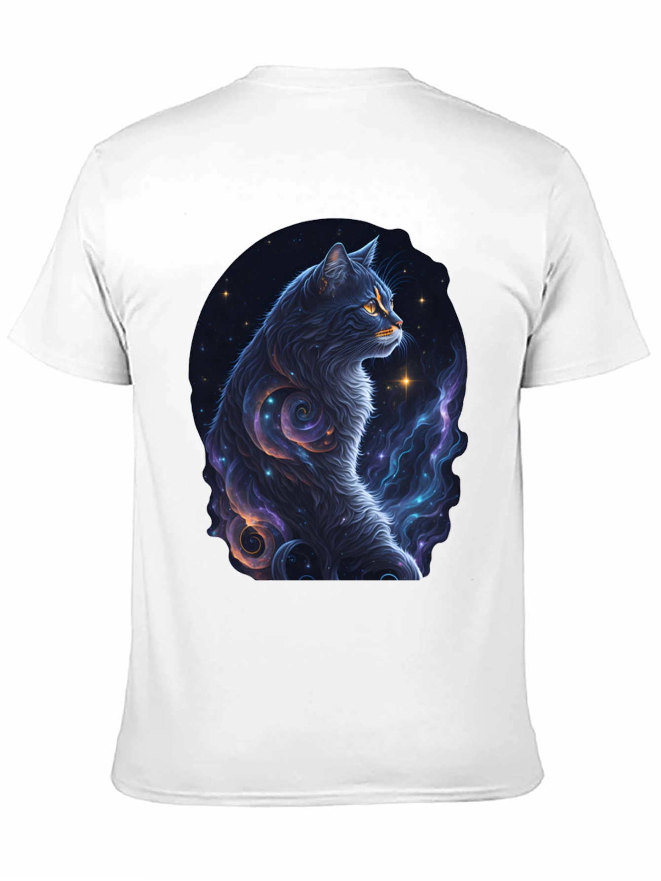 Cosmic Cat Graphic Tee - Stylish Black T-Shirt
