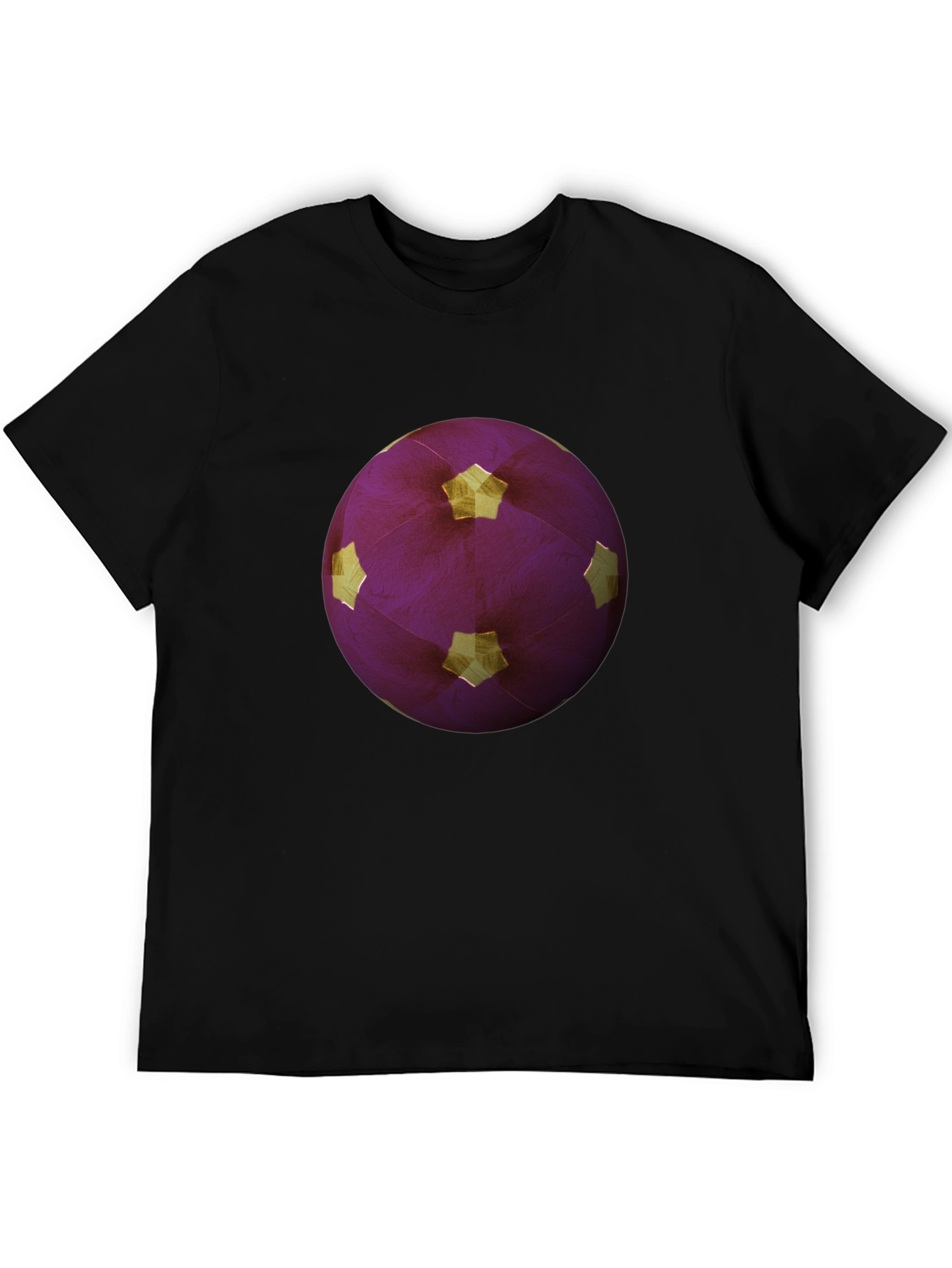 Purple Soccer Ball Graphic Tee - Mens Black T-Shirt
