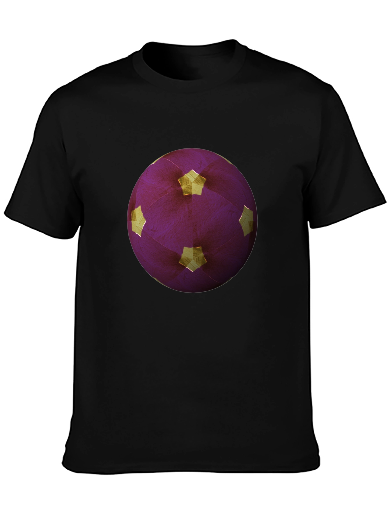 Purple Soccer Ball Graphic Tee - Mens Black T-Shirt