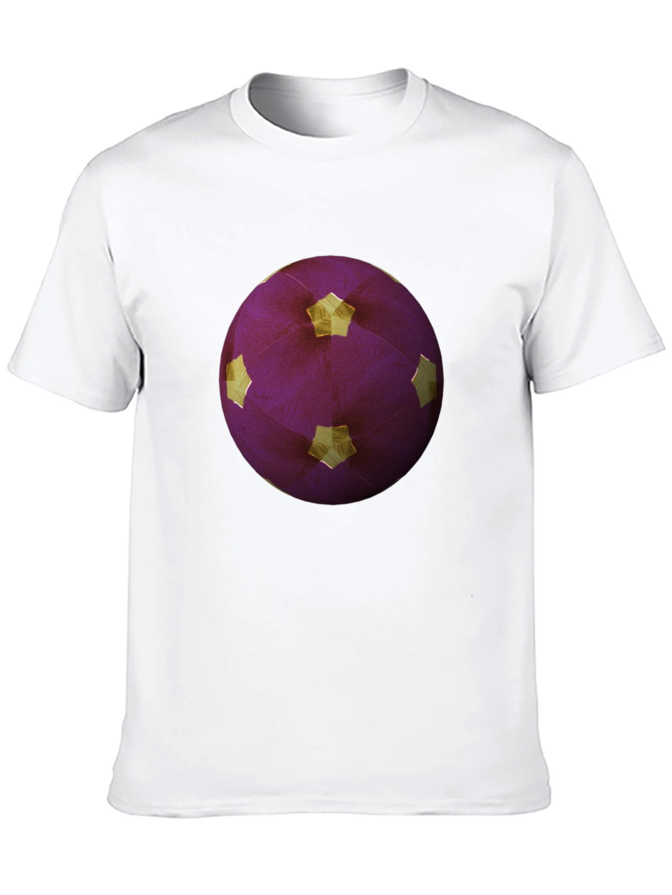 Purple Soccer Ball Graphic Tee - Mens Black T-Shirt