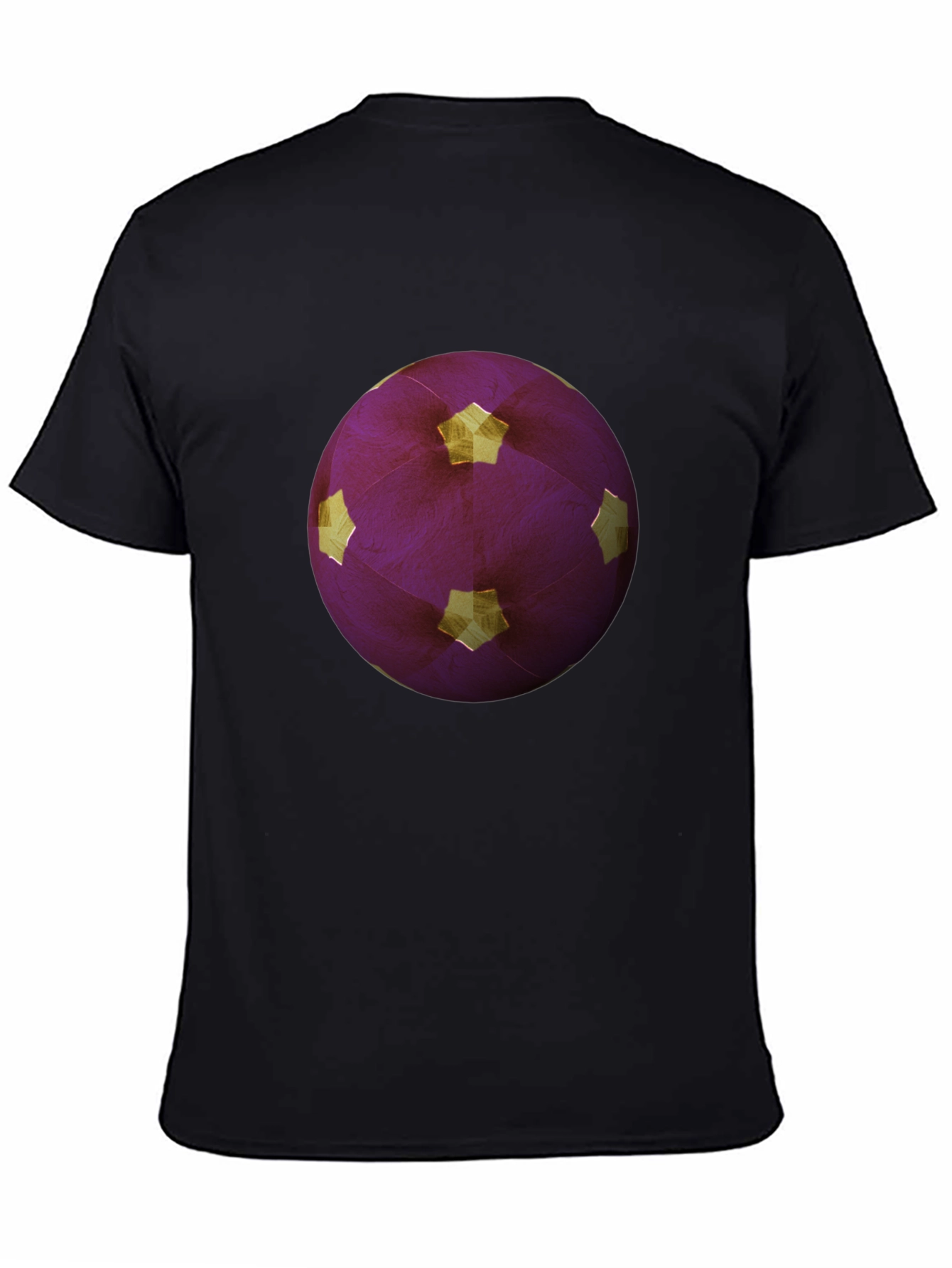 Purple Soccer Ball Graphic Tee - Mens Black T-Shirt
