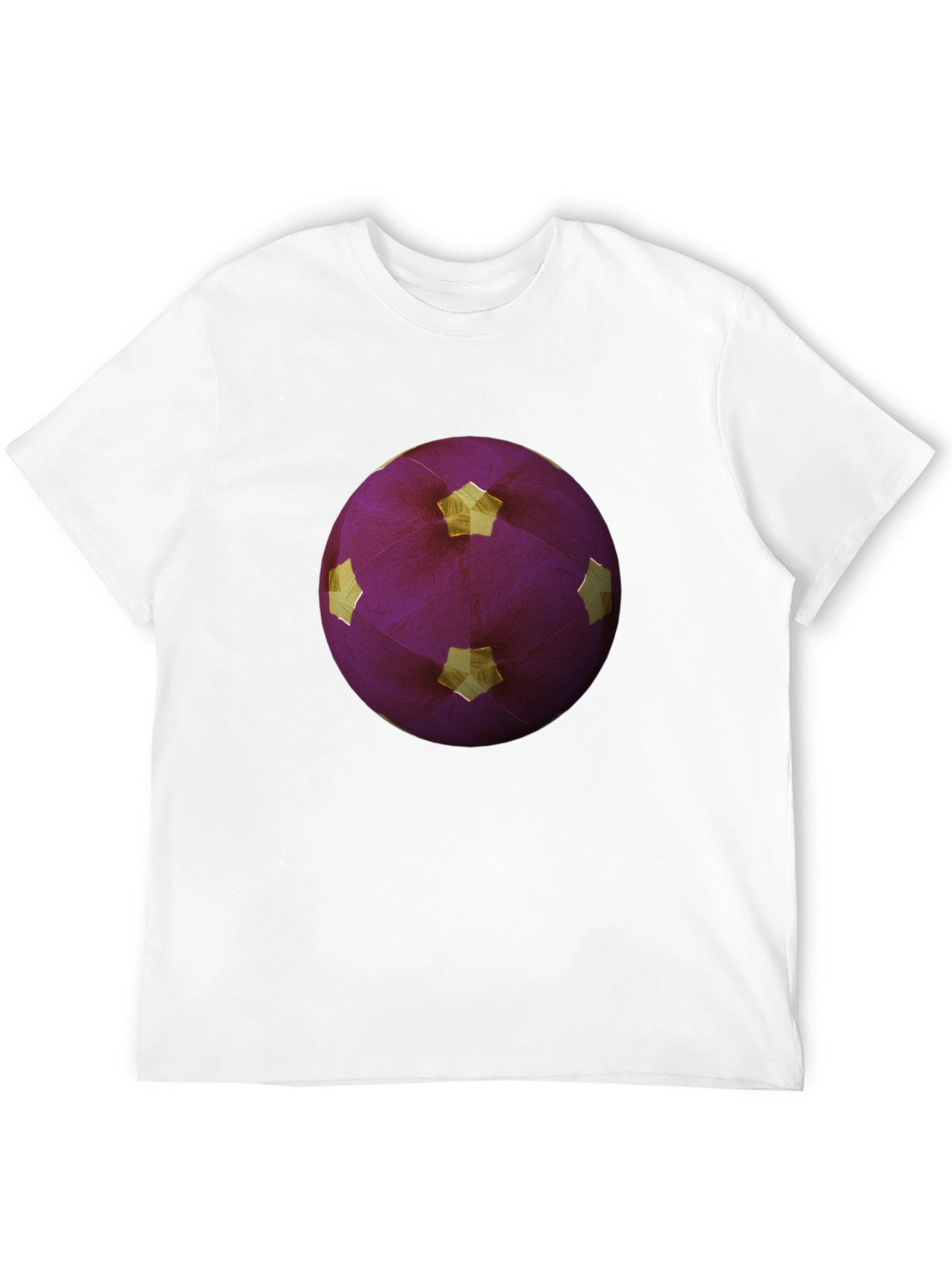 Purple Soccer Ball Graphic Tee - Mens Black T-Shirt