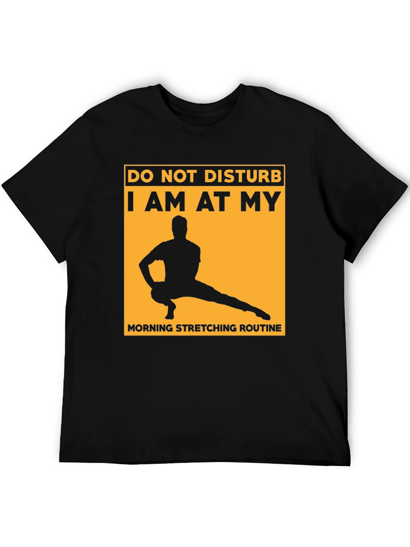 Morning Stretching Routine Black T-Shirt