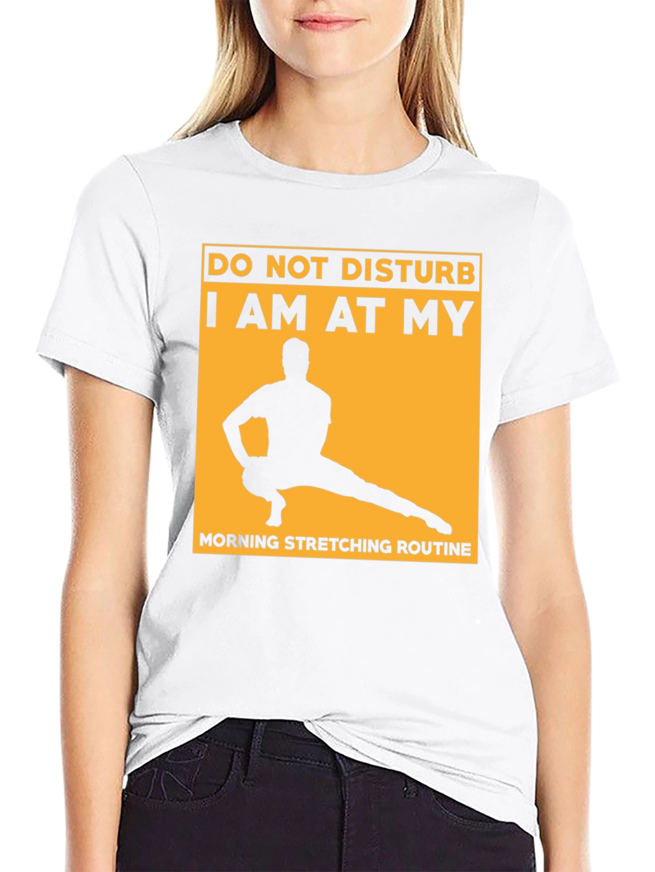 Morning Stretching Routine Black T-Shirt