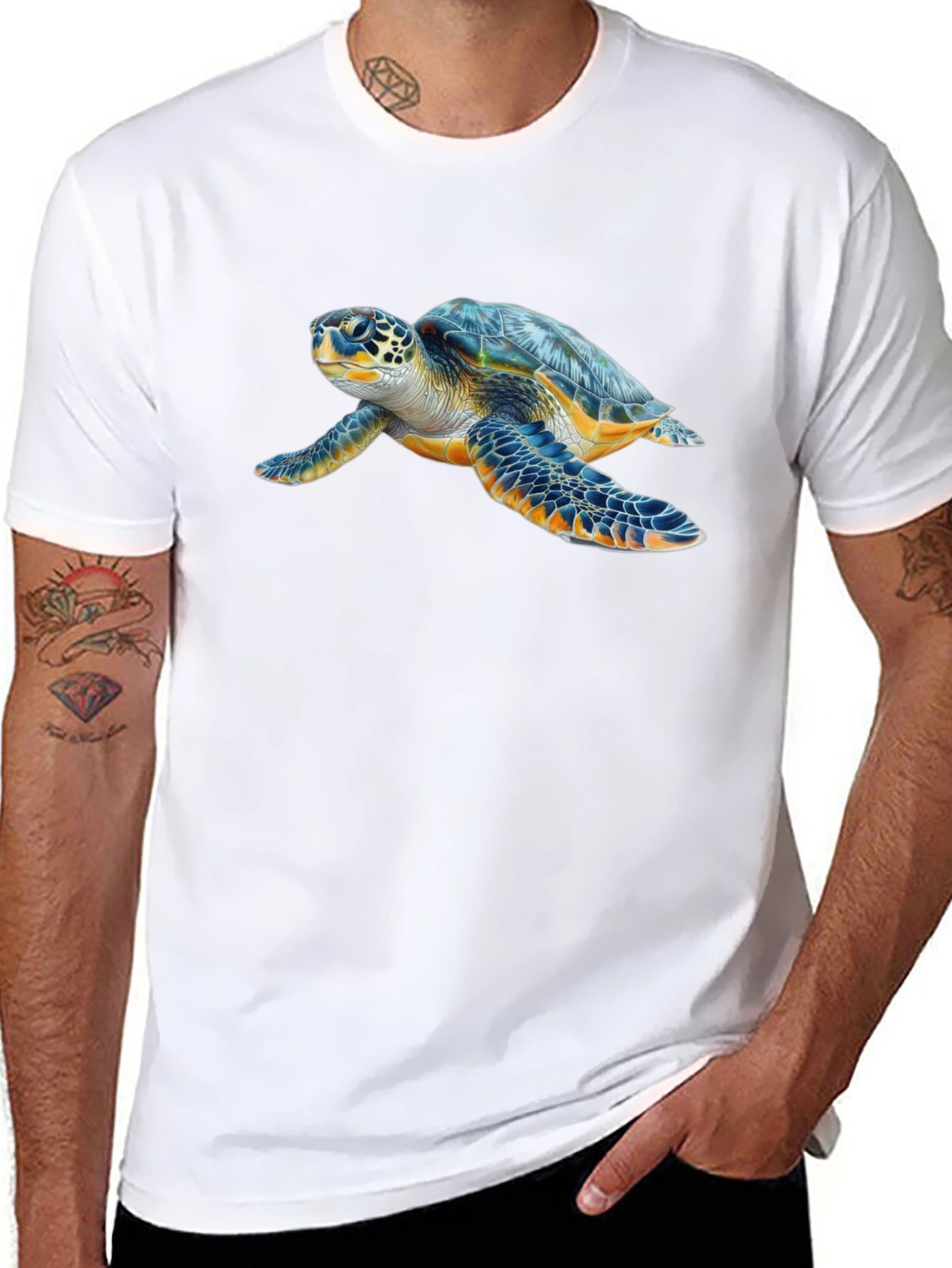 Sea Turtle Graphic Tee - Black