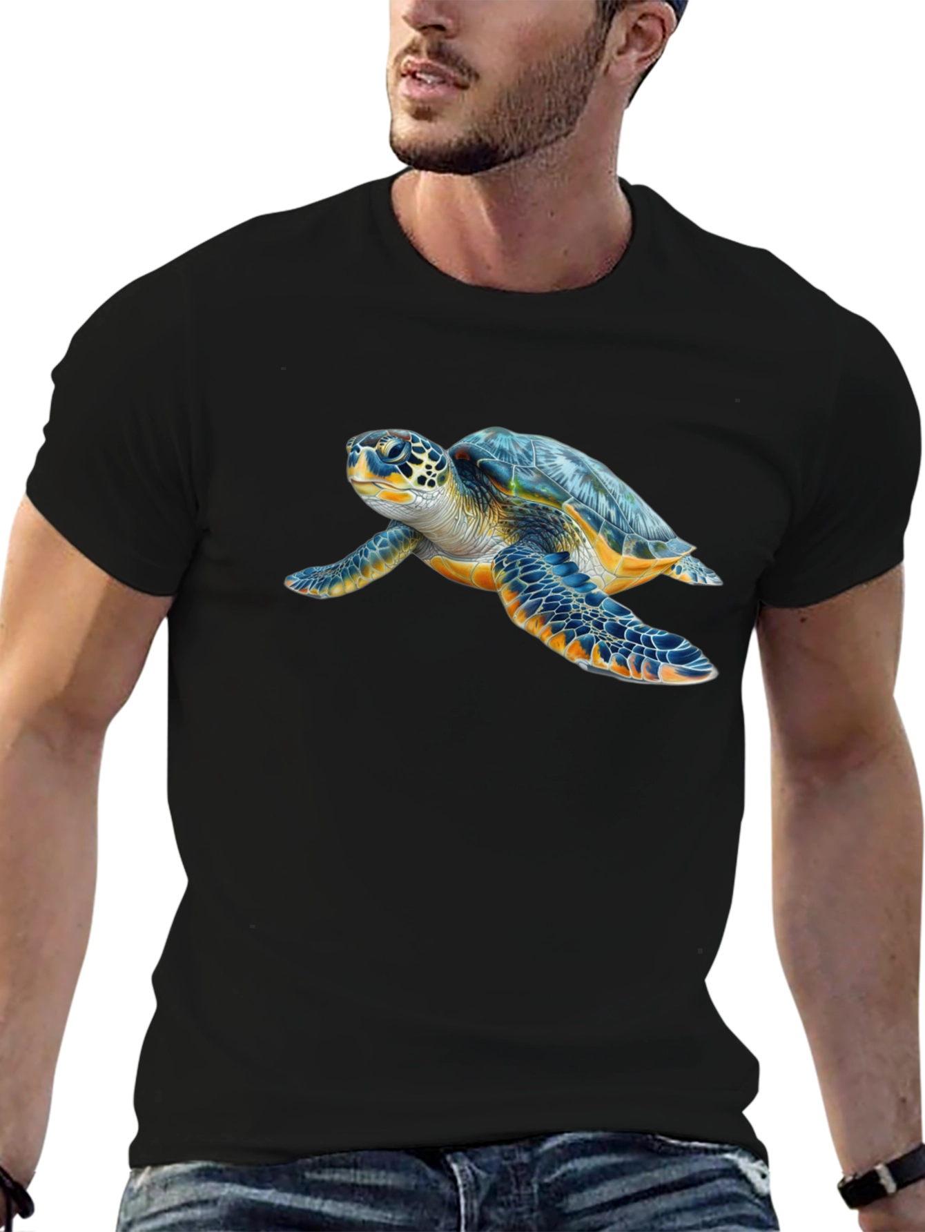 Sea Turtle Graphic Tee - Black