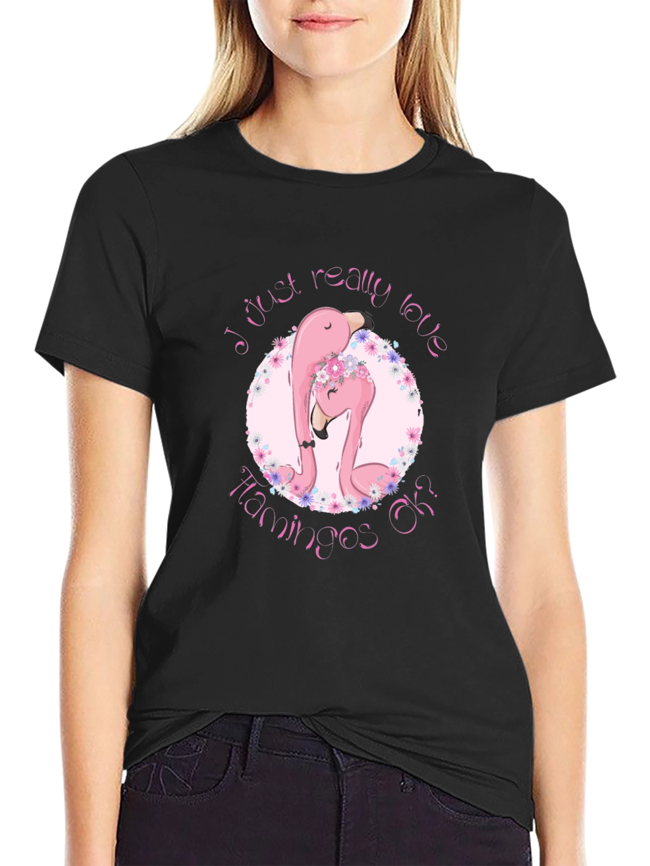 Flamingo Lover Black T-Shirt