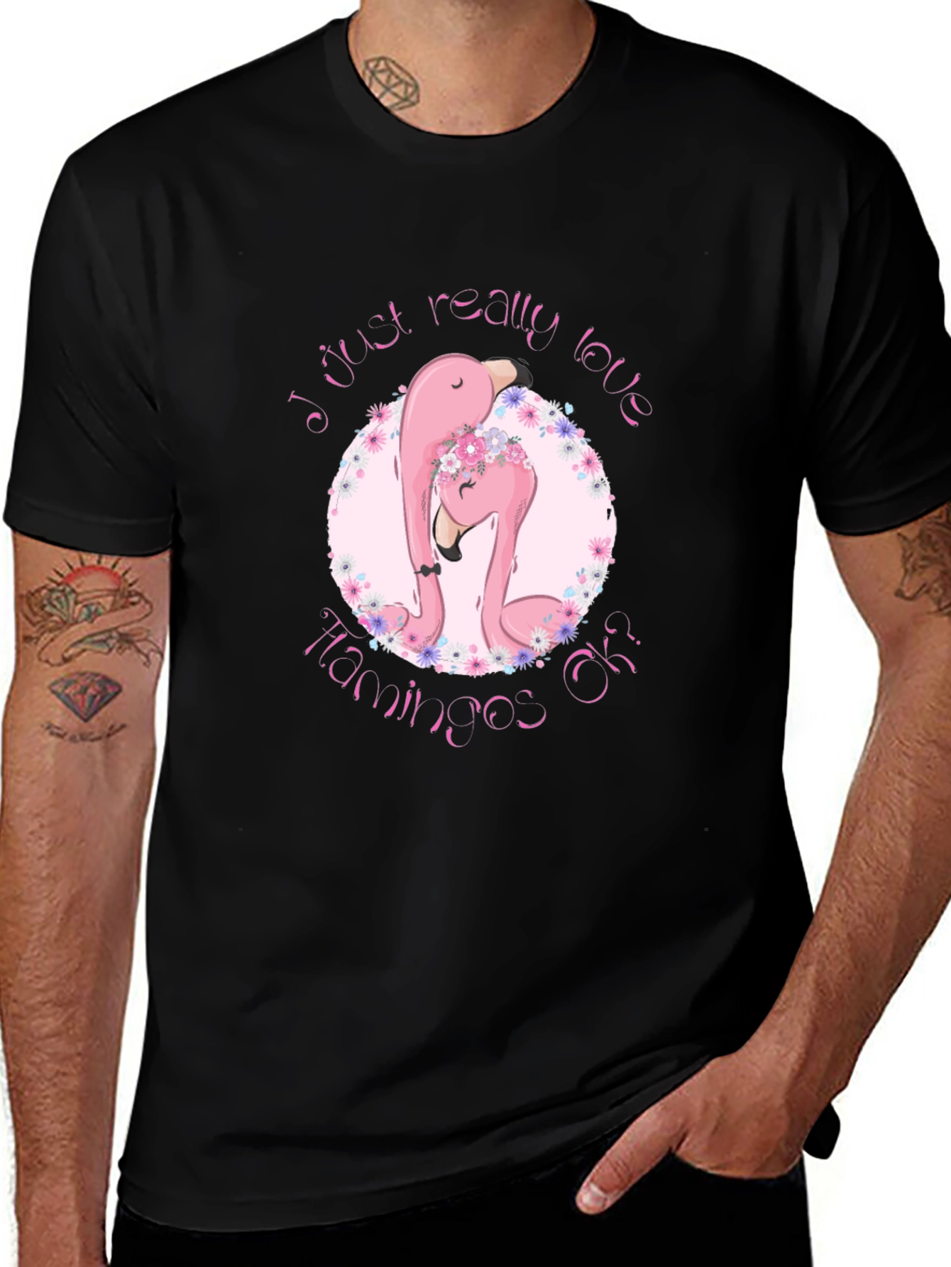 Flamingo Lover Black T-Shirt