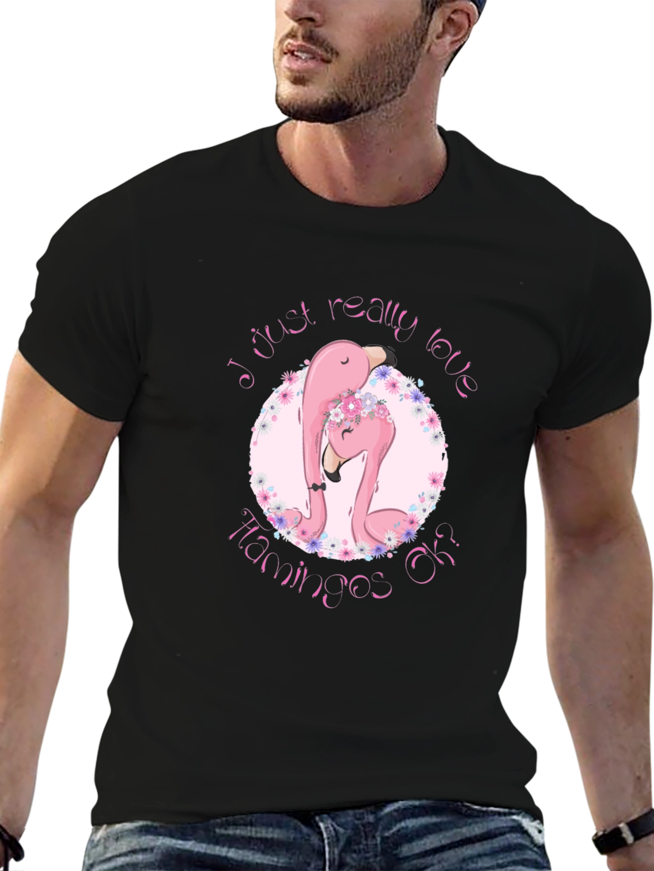 Flamingo Lover Black T-Shirt