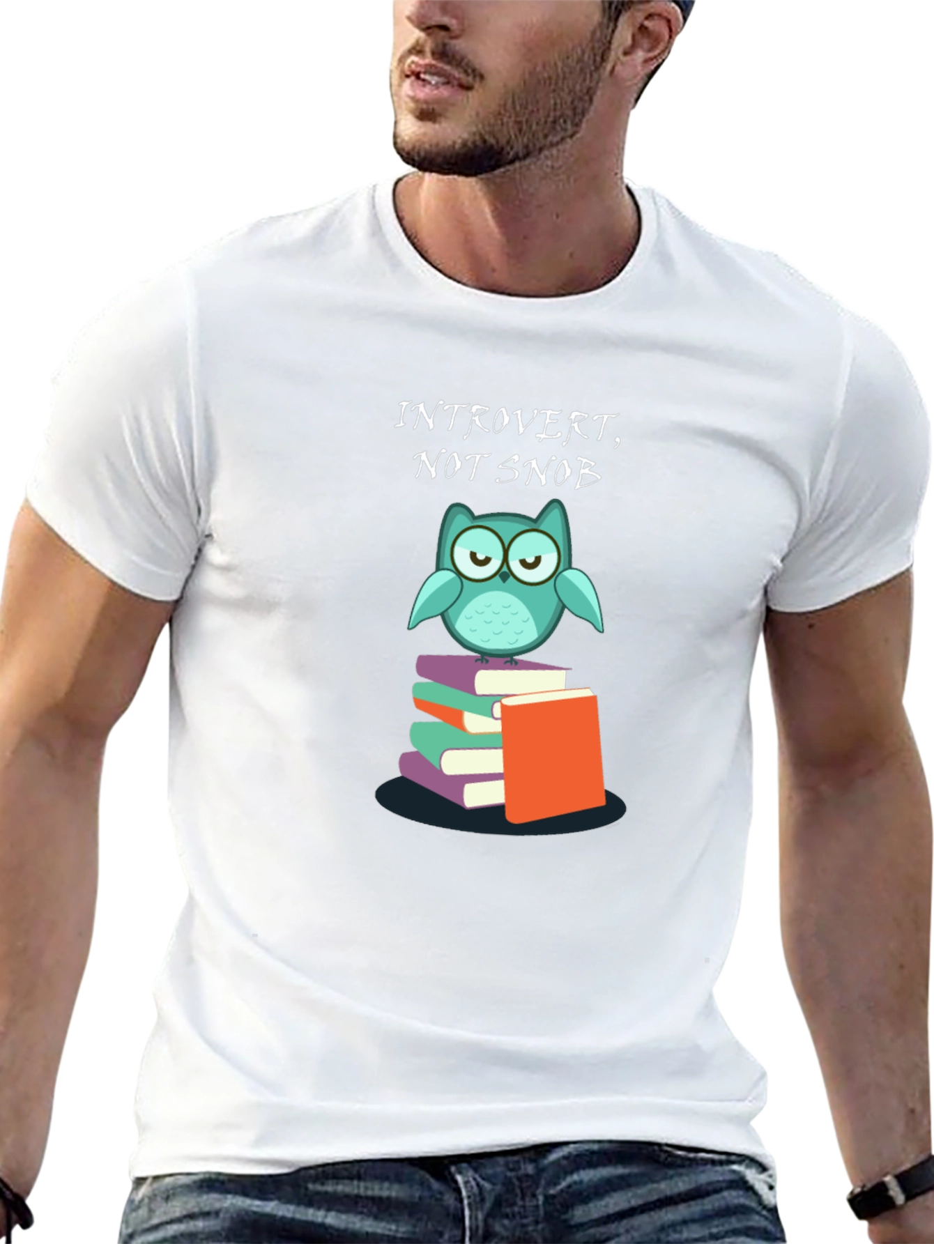 Introvert Not Snob Owl Books Graphic Tee