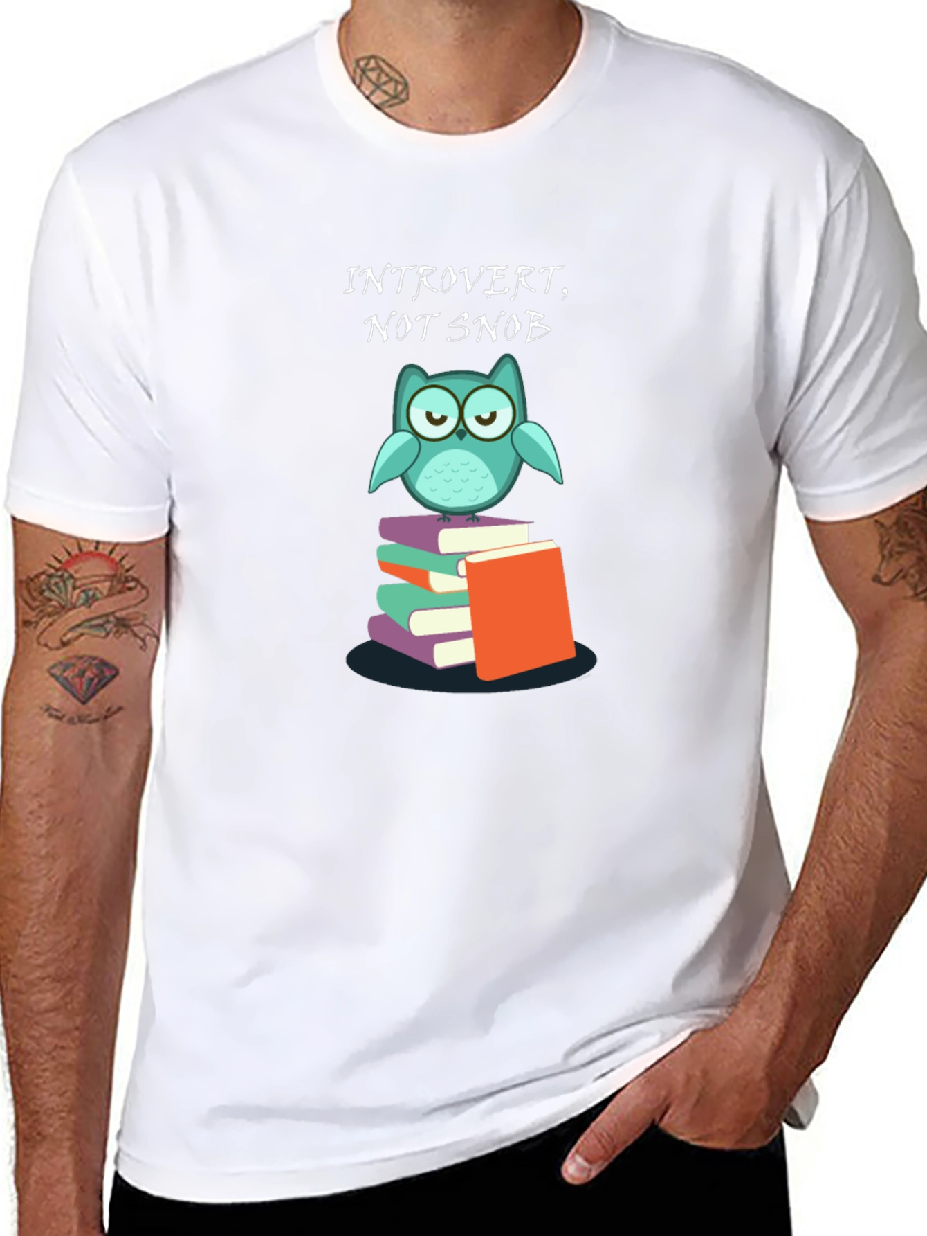 Introvert Not Snob Owl Books Graphic Tee